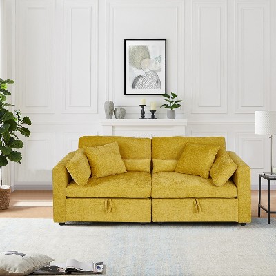 MyDepot Modern Sectional Sofa with Storage Function and 2 Pillows