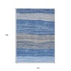 Navy Blue And Gray Striped Washable Indoor Outdoor Area Rug - 3 of 4