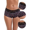 INSPIRE CHIC Women's Ice Silk Lace Trim Mid-Waisted Hip-Lifting Full Coverage No Trace Breathable Panties - 3 of 4