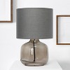Creekwood Home Round Modern Glass Accent Table Lamp Smokey Gray Shade - 4 of 4