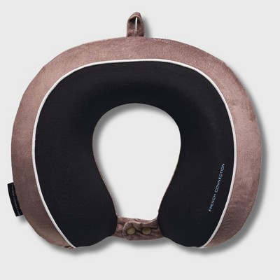 French Connection Memory Foam Travel Pillow with Washable Cover - Luxury Neck Pillow