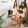 VINGLI Round Metal Side Table with Removable Tray, Outdoor Patio Coffee Table for Small Spaces, Outdoor Patio, Living Room (X-Brace & Non-Slip Pads) - 2 of 4