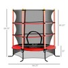 VYNXARIA 5.3FT Red Kids Trampoline with Safety Enclosure for Indoor & Outdoor Fun - 4 of 4