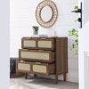 NicBex 3-Drawer Dresser for Bedroom,Modern Dressers with Rattan Drawers,Farmhouse Wooden Storage Chest of Drawers for Living Room,Hallway,Entrance - 4 of 4
