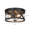LNC Mocha 3-Lights 13-in Brushed Black with Clear Glass LED Flush Mount Lights - 3 of 4