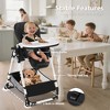 Kinder King Foldable High Chair for Babies & Toddlers, Adjustable Height, Recline, Storage Basket, Double Trays, Easy to Clean - 4 of 4