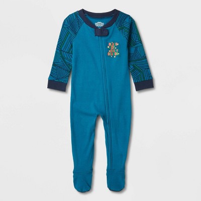 Baby Joy Print Matching Family Footed Pajama - Wondershop™ Blue 6-9M