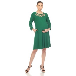 Maternity Cross Neckline Swing Dress - 1 of 3