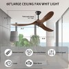 FUFU&GAGA Modern 60" Wood Ceiling Fan with Copper Motor, Remote & Timer - 4 of 4