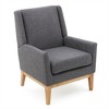 SKRAN Accent Chair for Living Room, Home or Office - Fabric Upholstered Mid-Century Modern Design, Light Grey - 4 of 4