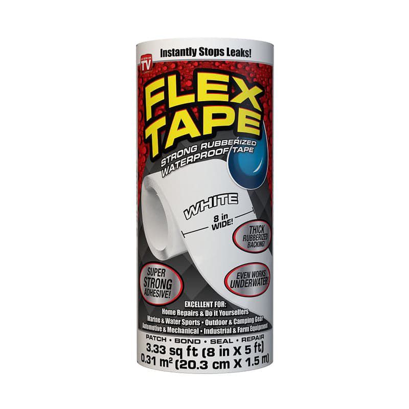FLEX SEAL Family of Products FLEX TAPE 8 in. W X 5 ft. L White Waterproof Repair Tape, 1 of 12