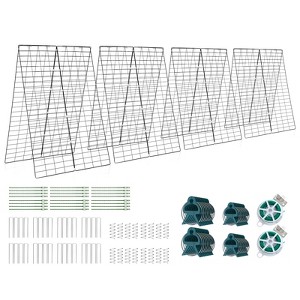 Costway 4 PCS Foldable Cucumber Trellis A-Frame Plant Supports with Twist Ties Green - 1 of 4