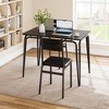 5-Piece Farmhouse Dining Table Set, Wood Table & PU Chairs for Small Spaces - 3 of 4