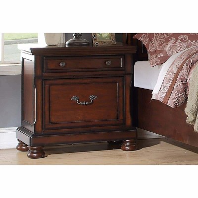 NicBex Nightstand with Drawers, Side Table with Hanging Pulls and Finish Top,Classic Bedside Table for Bedroom,Living Room