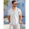 COOFANDY Men's Casual Button Down Shirts Short Sleeve Summer Beach Shirt Fashion Textured Shirts with Pocket - 4 of 4