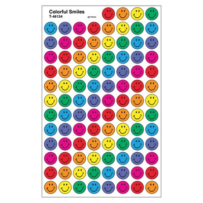 TREND Colorful Smiles superSpots® Stickers, 800 Per Pack, 6 Packs