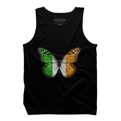 Men's Design By Humans Butterfly Flag Of Ireland By GiftsIdeas Tank Top