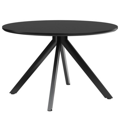 FURNIinspire Coffee Tables, Mid-Century Dining Table for 4-6 Person, Coffee Table for Kitchen,Dining Room,Living Room, Black, 47.2"*47.2"*29.5"