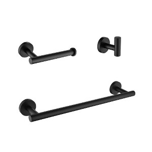 LunaLulinlk 3-Pieces Bathroom Hardware Accessories Set - Towel Bar, Toilet Paper Holder, Robe Towel Hooks - 1 of 4
