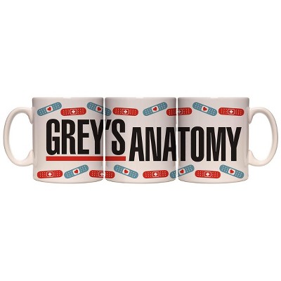 Grey's Anatomy Logo Heart And Cross Band-aids Coffee Mug 11 Oz ...