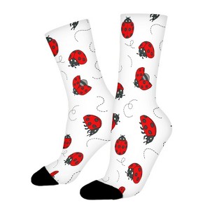 Ladybug Road Women Printed Crew Socks Funny Funky Socks Soft Polyester Novelty Gifts for Artists Men - 1 of 4
