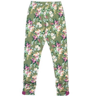 RuffleButts Girls Ruched Bow Leggings