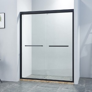 Zevemomo 56-60" W x 75" H Double Sliding Shower Door,Walk in for Bathroom,1/4"(6mm)Thick SGCC Tempered Clear Glass,Matte Black Aluminium Alloy Frame - 1 of 4