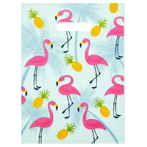1pc Cotton Linen Drawstring Pouch Party Gift Bag Flamingo Blue Base Size ChooseE 