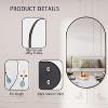 Oval Bathroom Mirror for Over Sink, Black Wall Mounted Decor Mirror, Decorative Oval Wall Mirror - 3 of 4