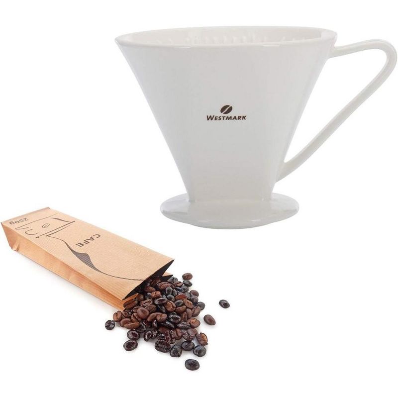 Westmark Coffee Filter Brasilia 4 Cups - Handcrafted Aromatic Brew, White Porcelain, 2 of 9