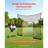 VEVOR Hockey and Lacrosse Goal Backstop, 12x9 ft Lacrosse Net with Extended Coverage, Backyard Lacrosse Equipment, for Youth Adult (NET ONLY), Black - 3 of 4