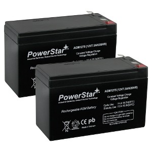 PowerStar 12V 7.5AH SLA Battery replaces lc-r127r2p ub1270 pc1270 ps1270f1 - 2PK - 1 of 1