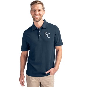 Kansas City Royals Cutter & Buck Advantage Eco Tri-Blend Pique Mens Polo - Liberty Navy - Small - 1 of 1