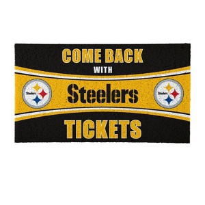 Evergreen Come Back with Tickets Pittsburgh Steelers 28" x 16" Woven PVC Indoor Outdoor Doormat - 1 of 4