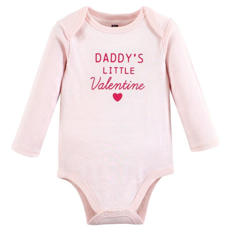 Hudson Baby Infant Girl Cotton Long-Sleeve Bodysuits, Be Mine Valentine, 6 of 7