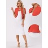 INSPIRE CHIC Women's Casual Open Front 3/4 Sleeve Collarless Business Blazer Cardigan - 2 of 4