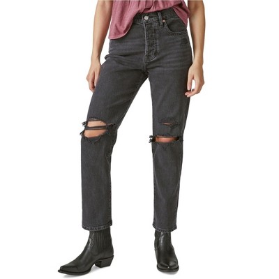 Lucky Brand Womens 90s Loose Distressed Straight Leg Jeans