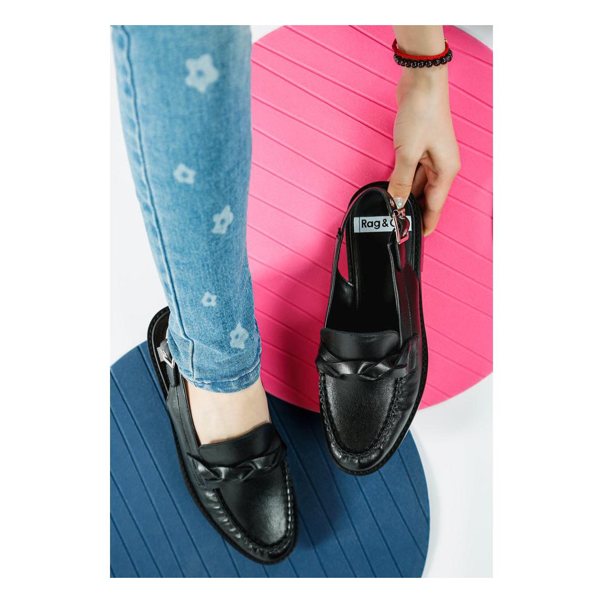 Женские сандалии Rag & Co Womens Jemykin Genuine Leather Loafer Sandals 9 — фото 2