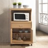 Microwave Kitchen Cart in Beech Brown - Hodedah - 3 of 4