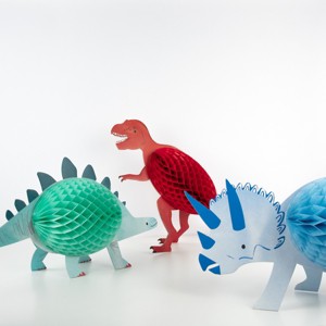Meri Meri Honeycomb Dinosaur Decorations (Pack of 3) - 1 of 4