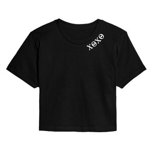 トップス th products Graphic Print Tee Women's - Instant Message - XOXO Neck Cropped Graphic T-Shirt : Target