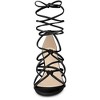 Allegra K Women's Open Toe Knots Strap Lace Up Chunky Heels Sandals - 2 of 4
