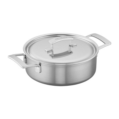 Demeyere Industry5 Stainless Steel Deep Sauté Pan with Double