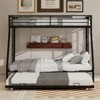 SeaCamel High Stability Square Tube Bunk Bed - Full Size  Black, Ladder & Rolling Trundle for Home/Dorm/Guest Room - 2 of 4