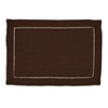 Saro Lifestyle Rochester Collection Placemat with Hemstitched Border (Set of 12), 14"x20", Brown - image 2 of 4