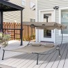 CAVINAS Folding Bed Beach Chair with Wheels & Headrest Pillows,Adjustable Canopy Lounge Chair for Outdoor,Lawn,Backyard - 2 of 4