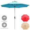 Costway 9' Patio Market Umbrella Outdoor Table  Aluminum Crank W/8 Rib - 3 of 4