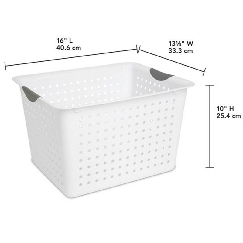 Sterilite Deep Ultra Plastic Storage Bin Organizer Basket w/ Handles, 4 of 8