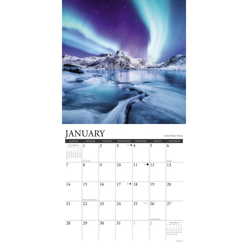 Willow Creek Press 2024 Wall Calendar 12&#34;x12&#34; Northern Lights, 3 of 4