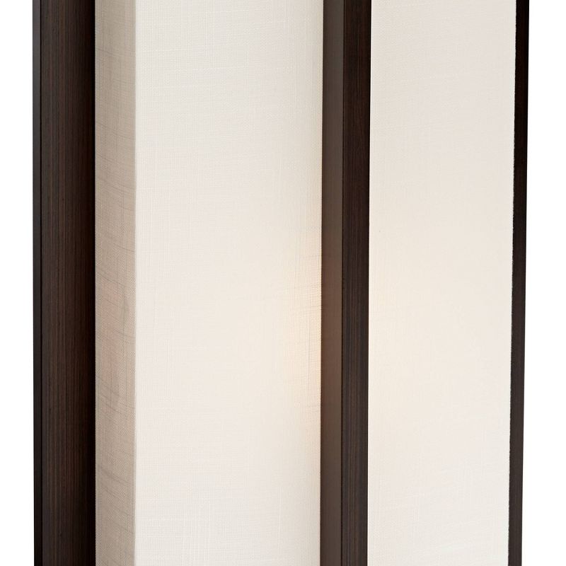Possini Euro Design Modern Art Deco Floor Lamp Standing 60" Tall Espresso Wood Beige Linen Column Shade for Living Room Bedroom Office House Home, 4 of 10